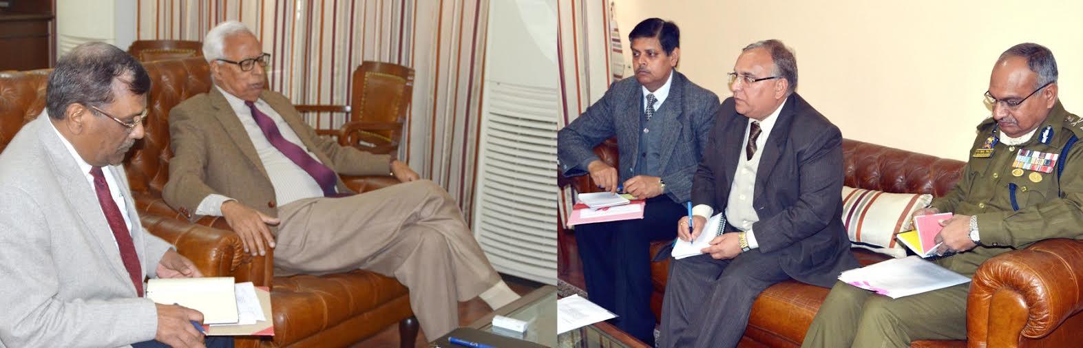 Chief Secretary, DGP and Home Secretary brief Governor